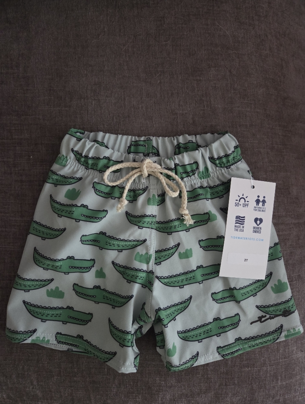 NWT Boys Gator Swim Trunks, 2T Swim trunks,2T Gator Swimsuit, Alligator Shorts